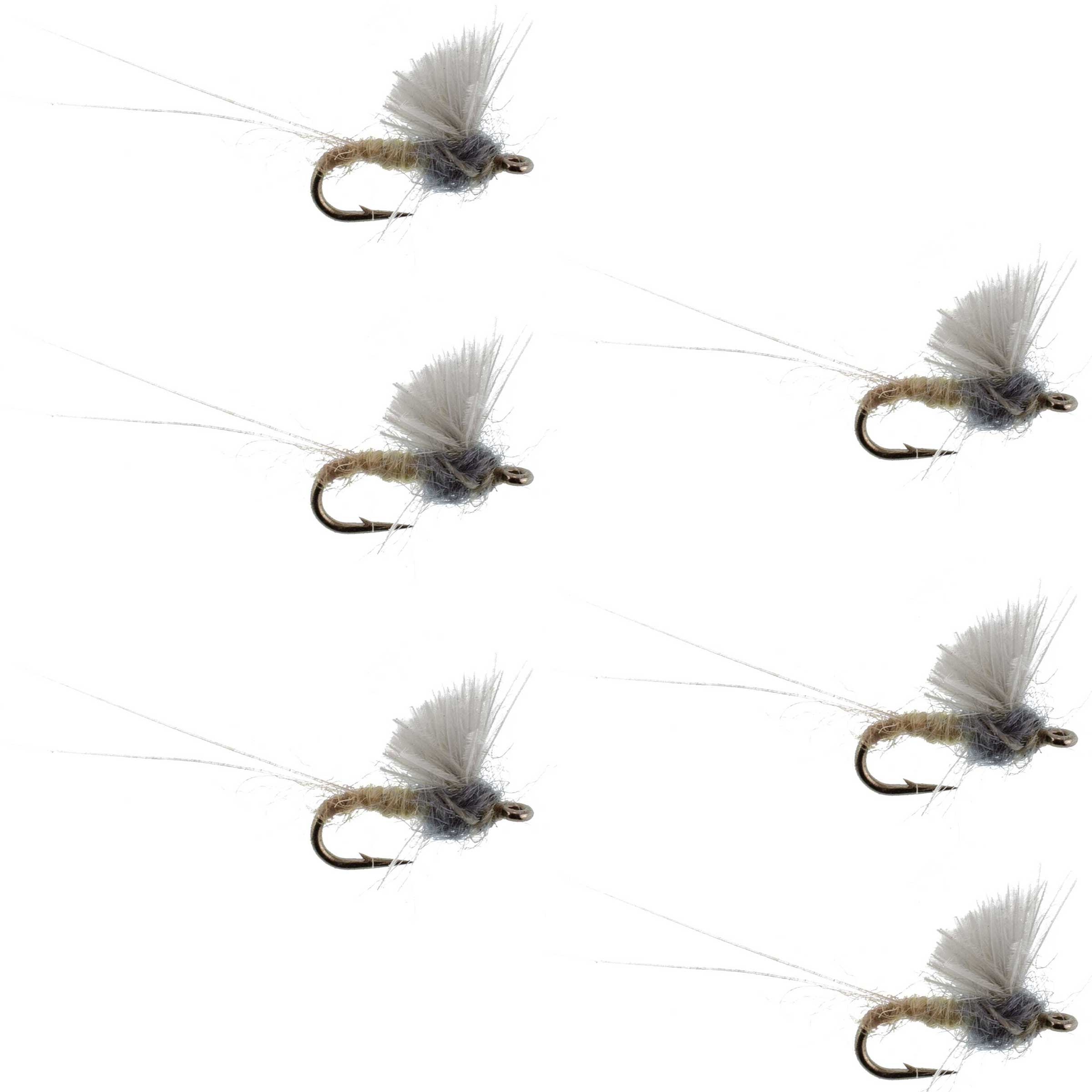 RS2 Gray Emerger Midge - 6 Flies Hook Size 20