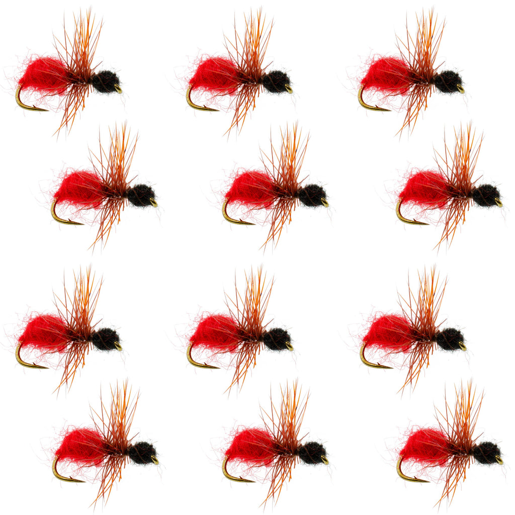 Velvet Cowkiller Ant Wasp Terrestrial Trout Dry Fly - 1 Dozen Flies Hook Size 12