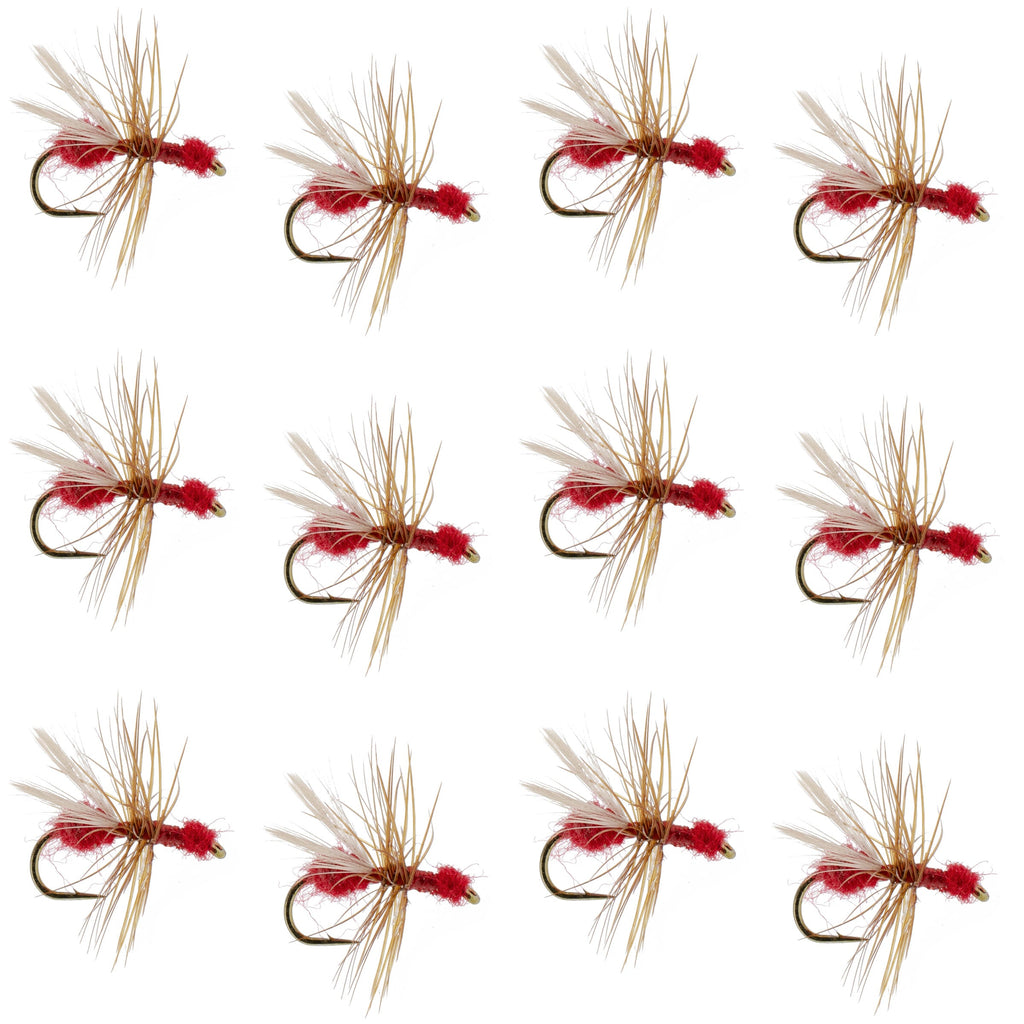 Red Fur Flying Ant Terrestrial Trout Dry Fly - 1 Dozen Flies Hook Size 14