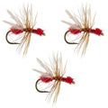 3 Pack Red Fur Flying Ant Terrestrial Trout Dry Fly - Hook Size 14