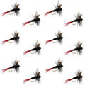 Red-Tailed Black Gnat Classic Dry Fly - 12 Flies Size 18