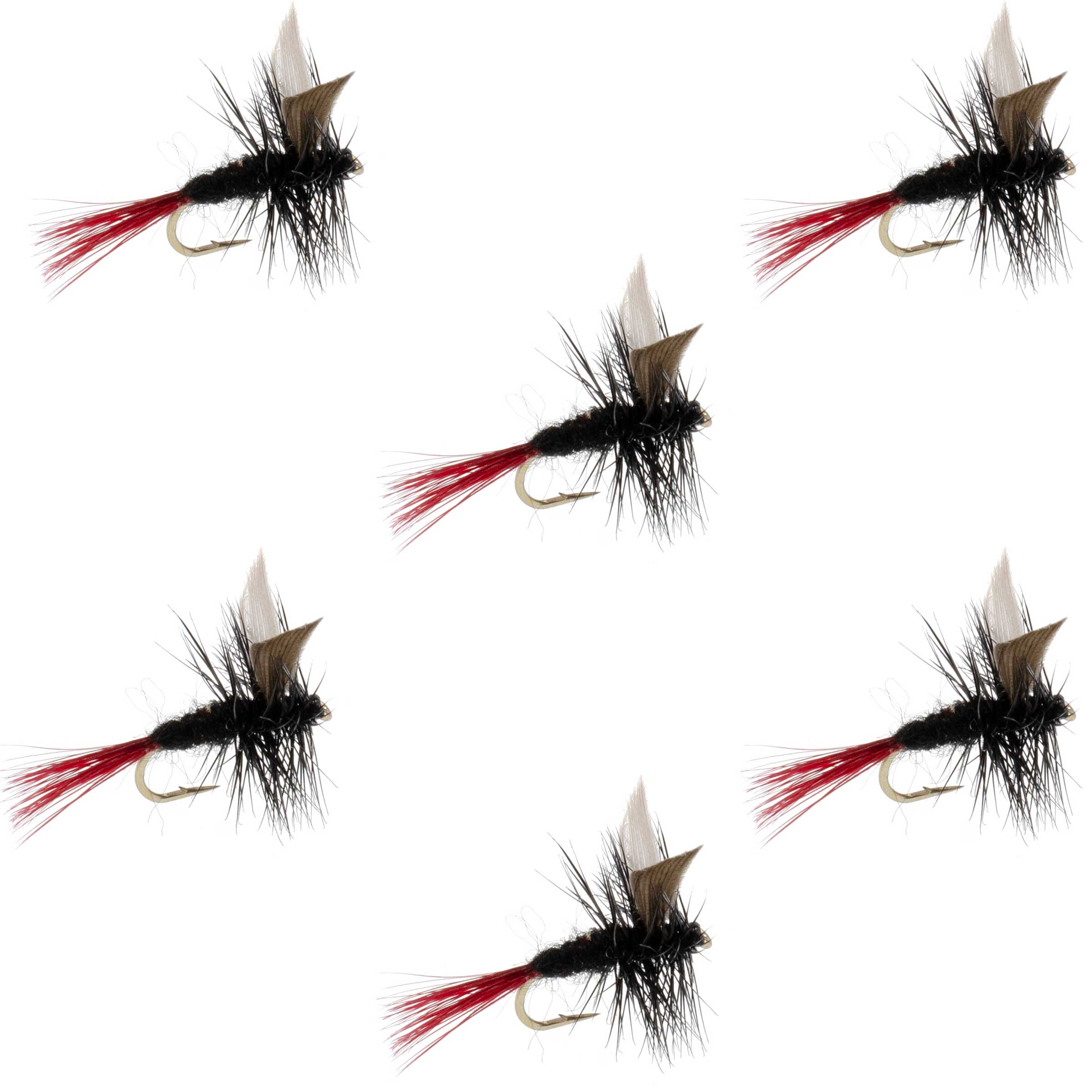 Red-Tailed Black Gnat Classic Dry Fly - 6 Flies Size 18