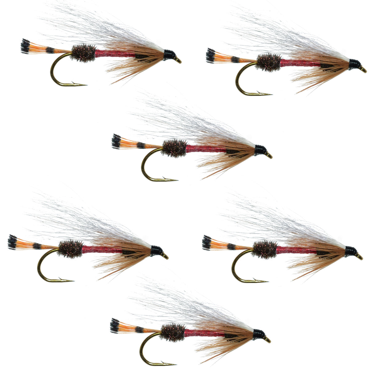 Royal Coachman Bucktail Classic Streamer Flies - Set of 6 - Hook Size 4