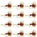 Barbless Royal Wulff Classic Hair Wing Dry Fly - 1 Dozen Flies Hook Size 16
