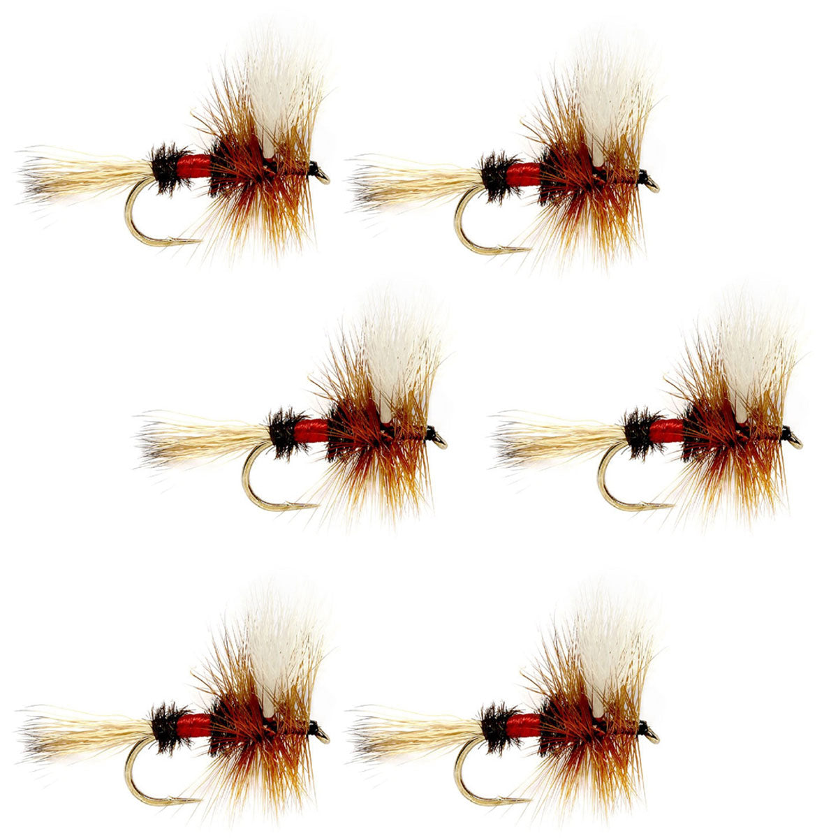 Royal Wulff Classic Trout Dry Fly Fishing Flies - Set of 6 Flies Size 18