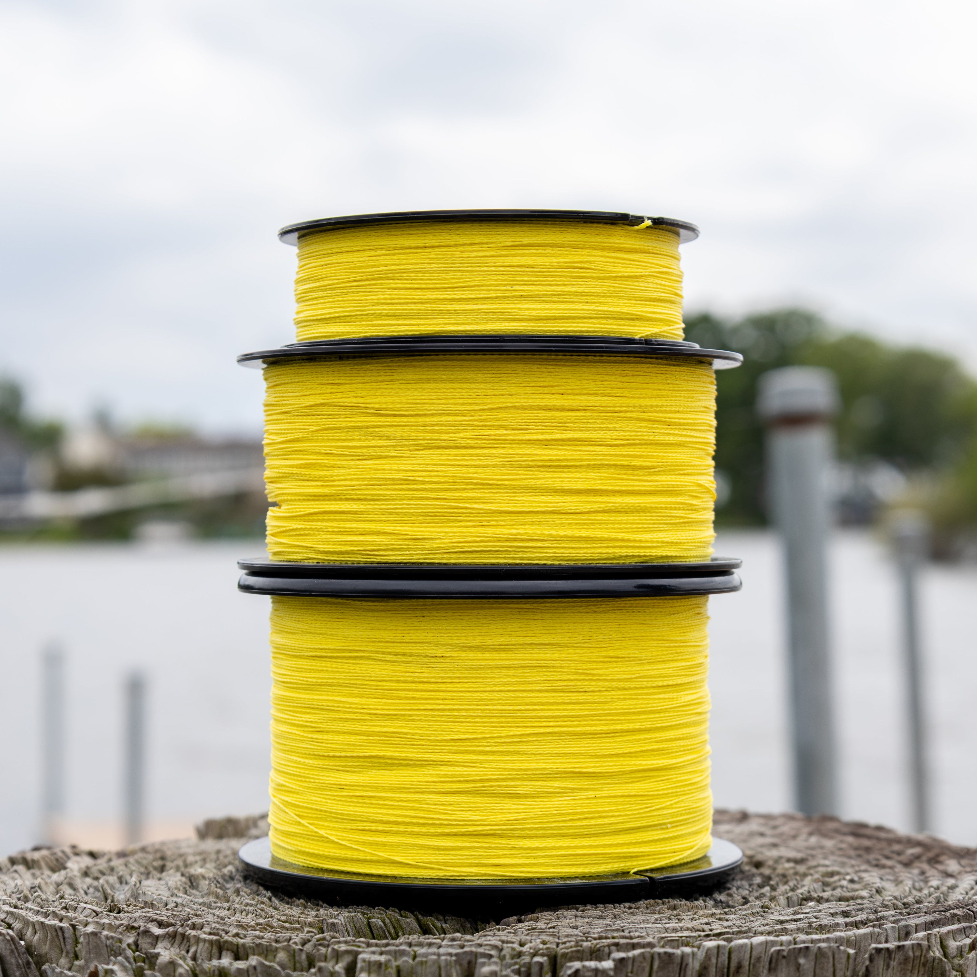 Reaction Tackle Braided Fishing Line - NO FADE Yellow