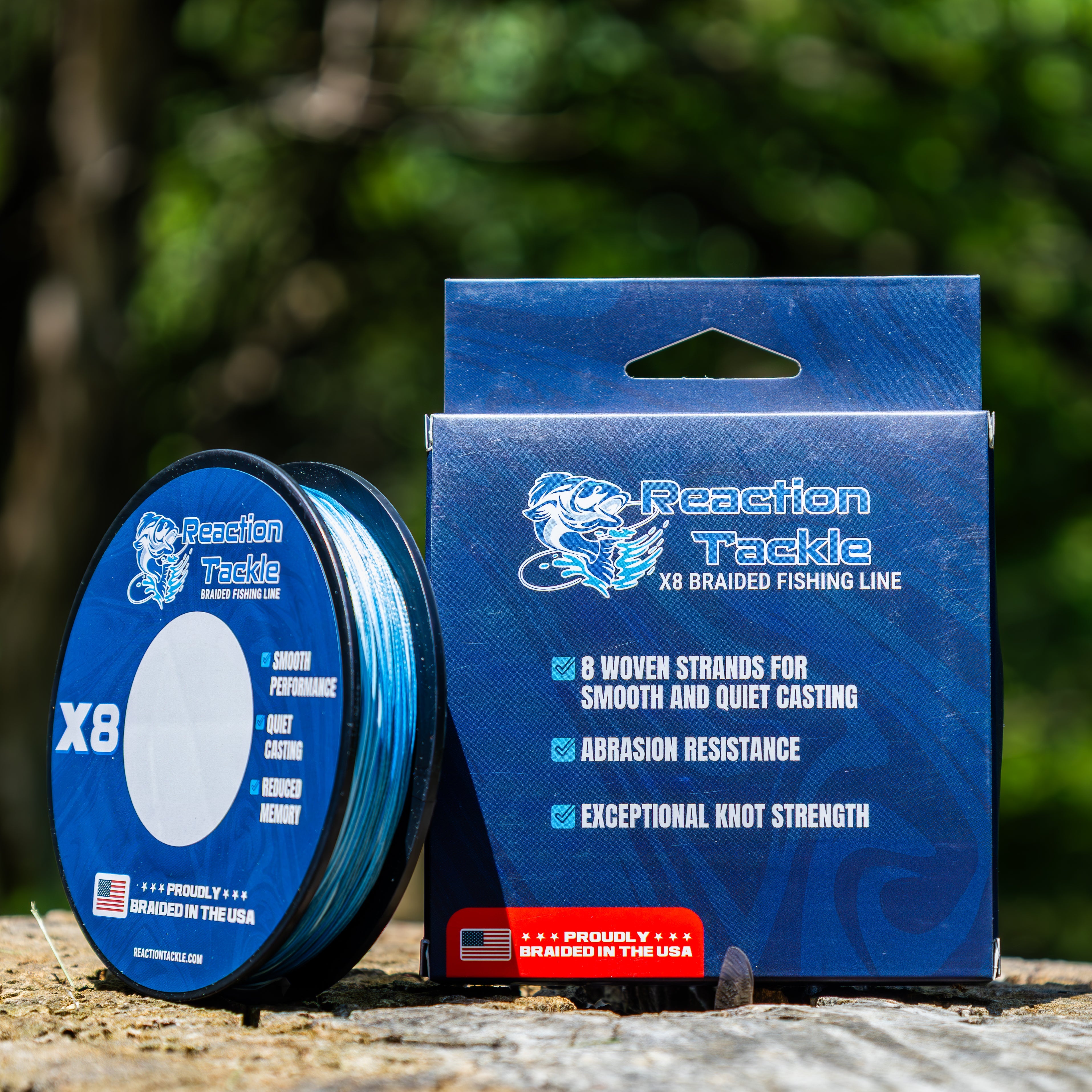 Reaction Tackle BRAIDED IN THE USA Fishing Line- X8