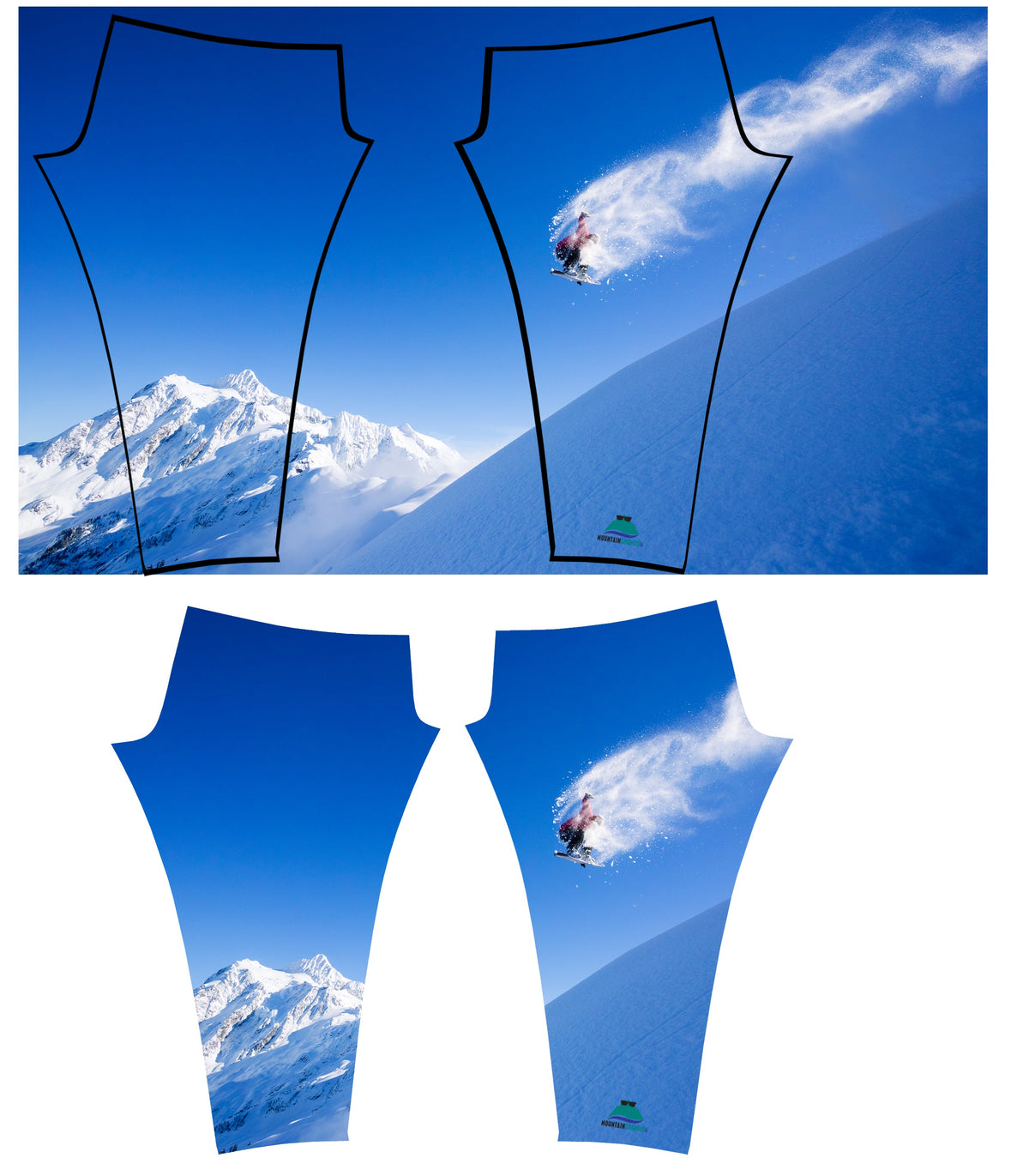 Snowboarder#3 Mountain Print Patterned All Sport Leggings