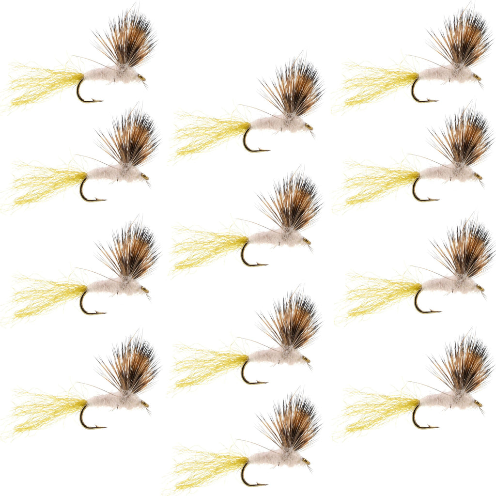 Sparkle Dun Pale Morning Dun Yellow Body PMD Mayfly 12 Flies Hook size 16
