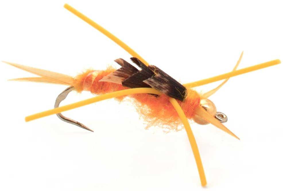 3 Pack Barbless Gold Bead Kaufmann's Golden Stone Fly with Rubber Legs - Hook Size 6