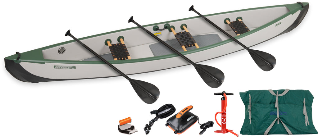 The TC16 Travel Canoe Inflatable Canoe - 3 Person Electric Pump Package