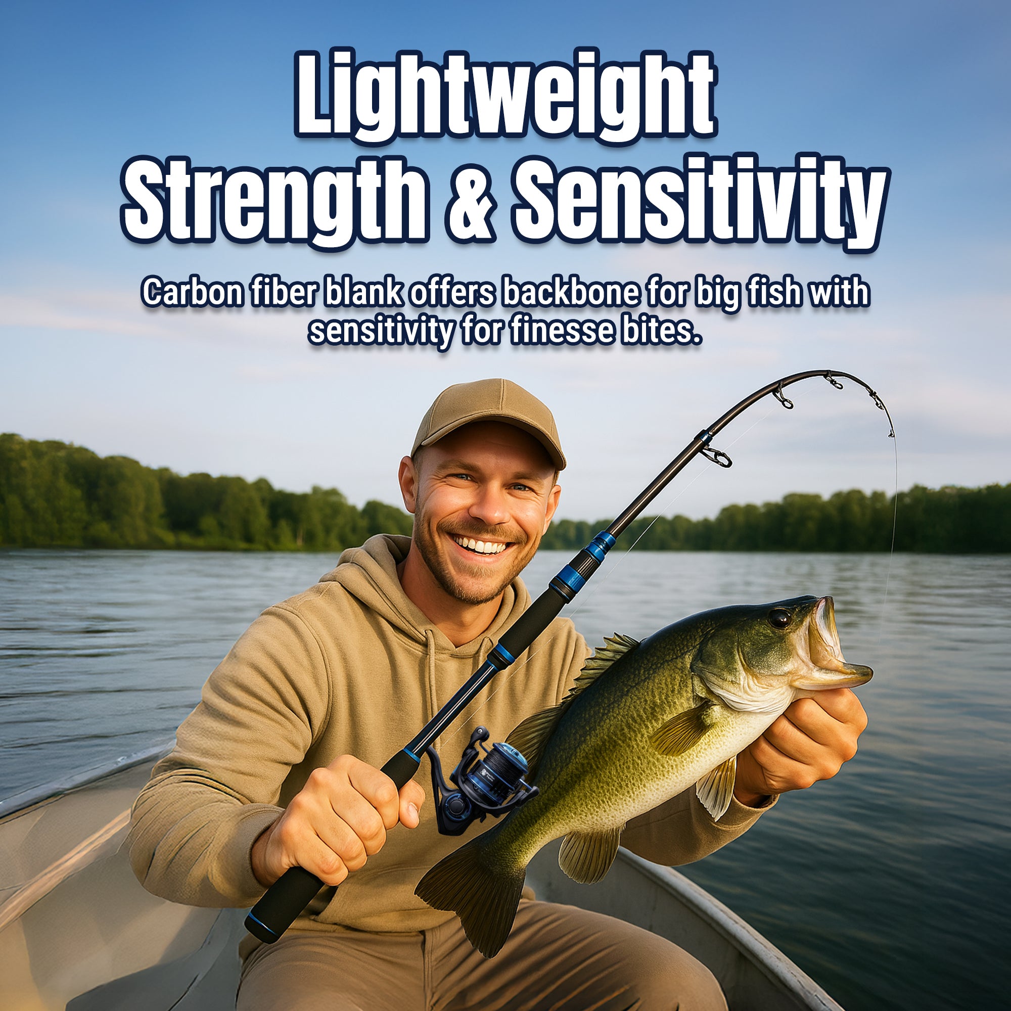 Reaction Tackle Telescopic Spinning Rod – Carbon Travel Fishing Rod – Collapsible Rod for Freshwater and Saltwater