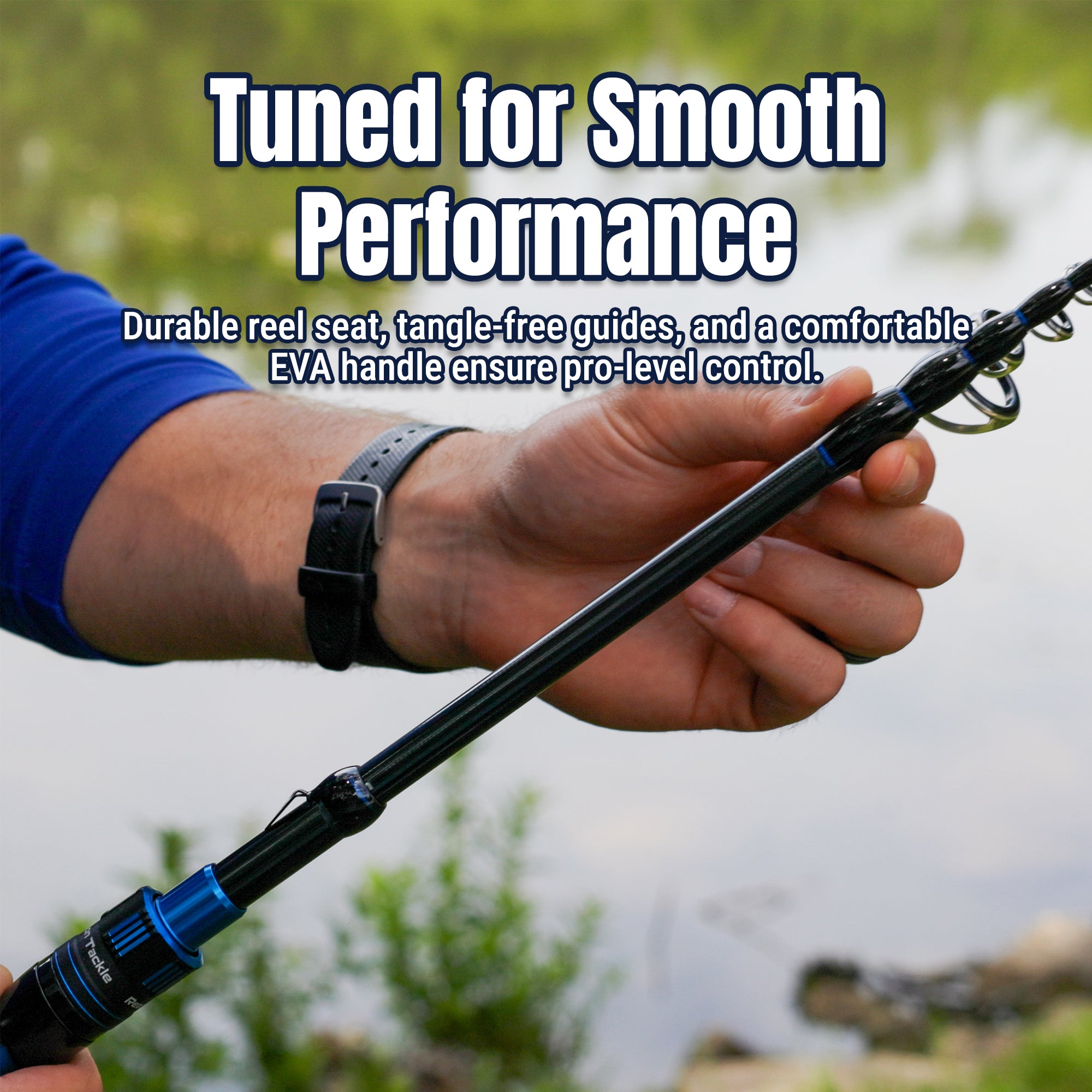 Reaction Tackle Telescopic Spinning Rod – Carbon Travel Fishing Rod – Collapsible Rod for Freshwater and Saltwater