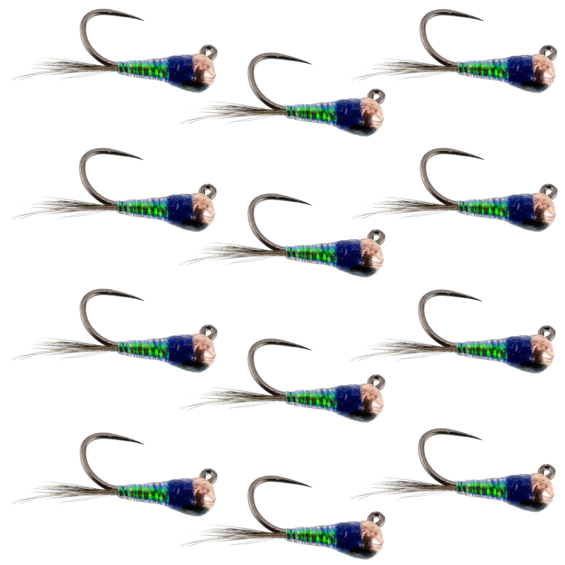 Tungsten Gasolina Perdigon Tactical Jig Euro Nymph 12 Flies Size 14