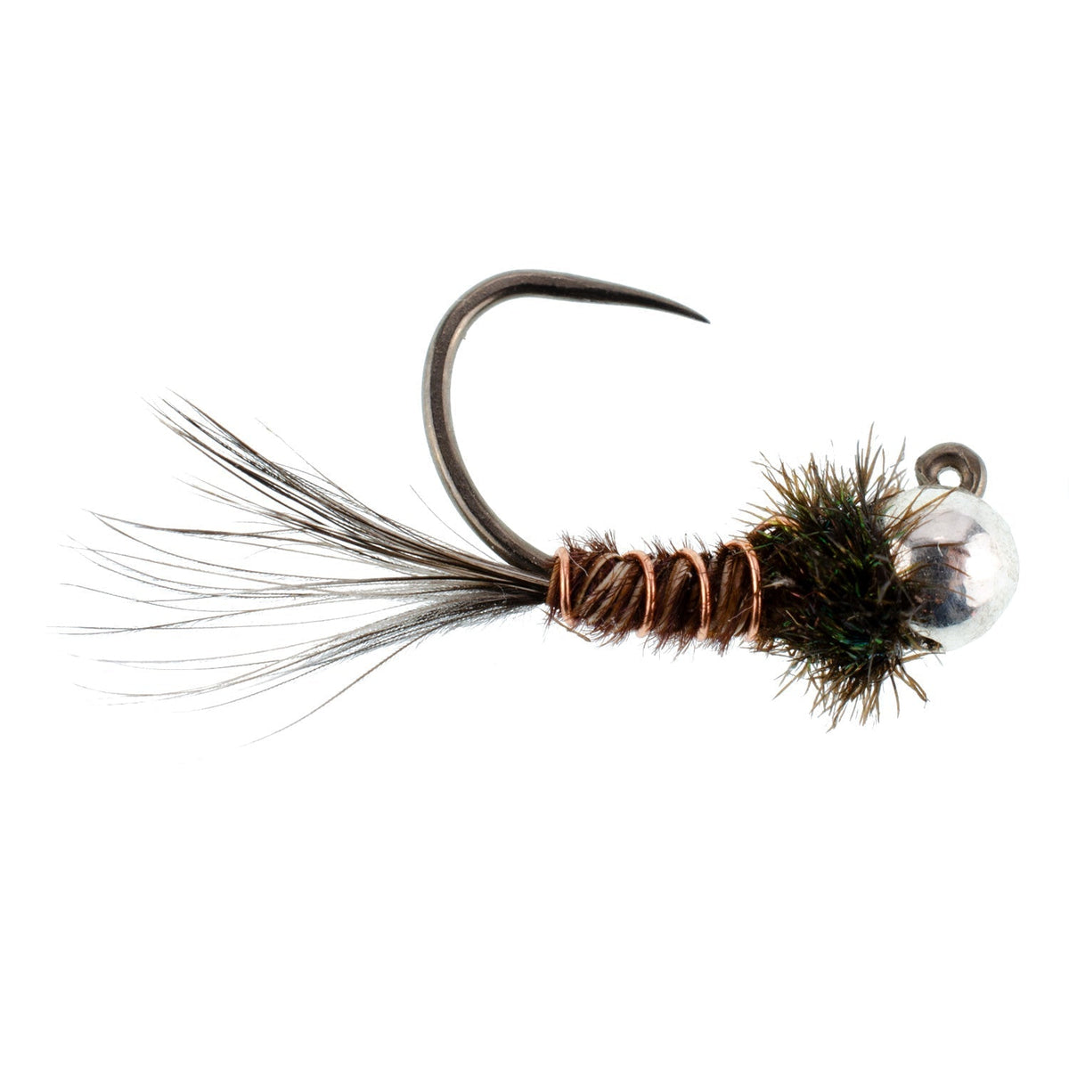 3 Pack Tungsten Bead Pheasant Tail Tactical Jig Czech Nymph Euro Nymphing Fly - Hook Size 14