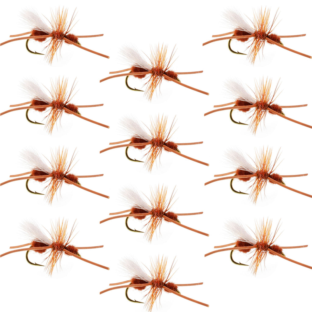 Turcks Power Flying Ant Cinnamon Terrestrial Trout Dry Fly - 1 Dozen Flies Hook Size 12