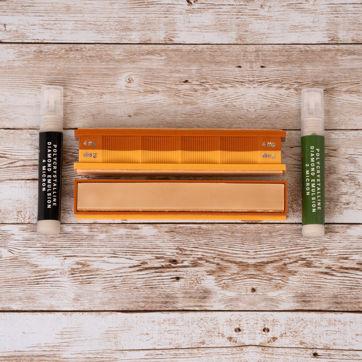 4/2 Micron Diamond Emulsion and Leather Strops Pack