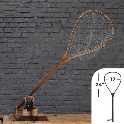 Big Dipper 24"x17" - Measurement Dots Engraved - Natural Fly Fishing Traditional Landing Net - Handcrafted & Made in USA