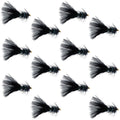 Black Bead Head Mini Crystal Woolly Bugger Streamer - 12 Flies Size 12