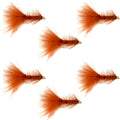 Brown Bead Head Crystal Woolly Bugger Classic Streamer Flies - Set of 6 Trout Fly Fishing Flies - Hook Size 8