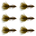 Dark Olive Bead Head Crystal Woolly Bugger Classic Streamer Flies - Set of 6 Trout Fly Fishing Flies - Hook Size 4