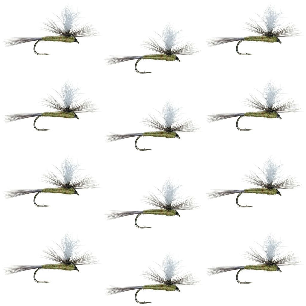 Blue Wing Olive BWO Parachute Dry Fly - 12 Flies Size 18