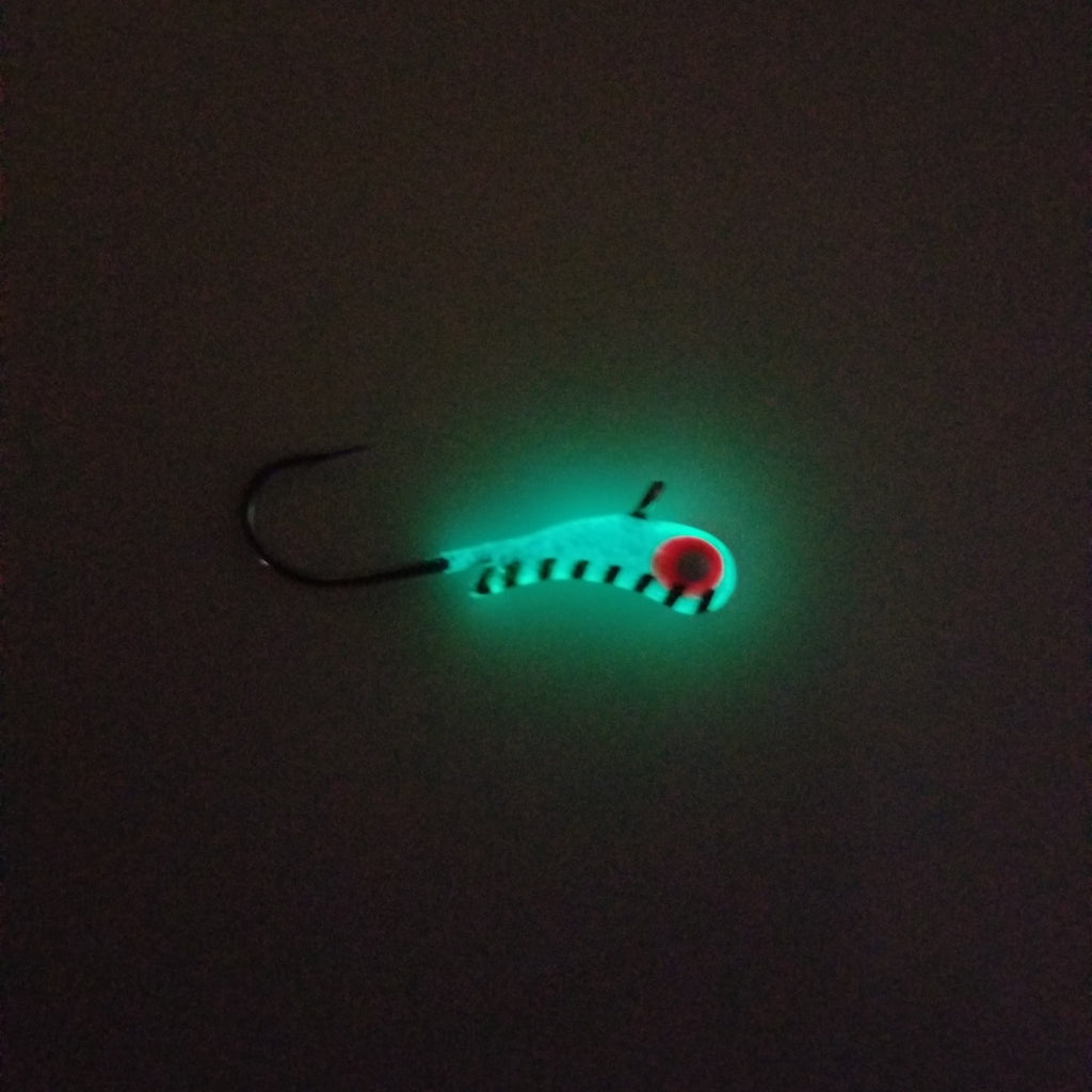 MN MADE OUTDOORS BLUE STRIPE GLOW TUNGSTEN KANOE JIG