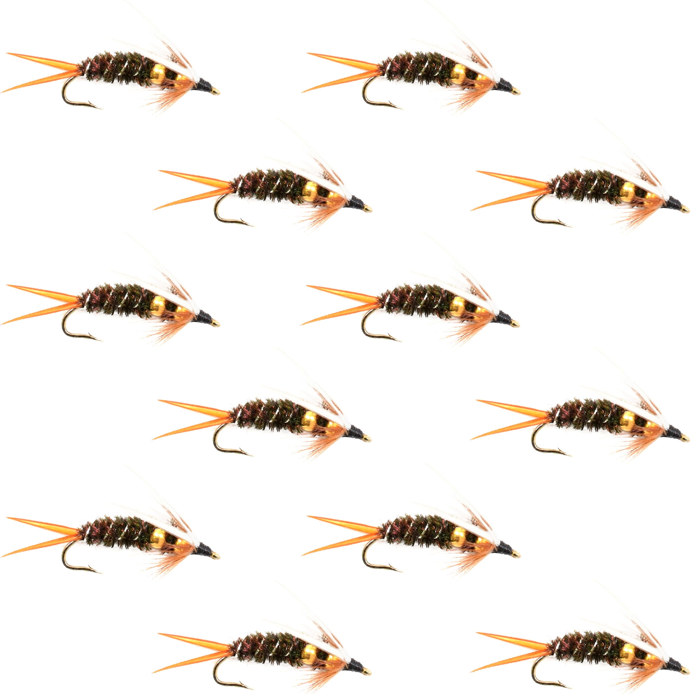 Double Bead Prince Nymph Fly Fishing Flies - 12 Flies Hook Size 8