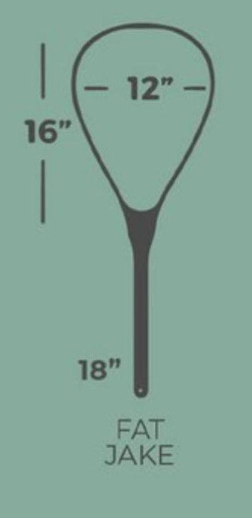 Fat Jake 16"x12" - Rainbow Trout Engraved - Natural Fly Fishing Traditional Landing Net - Handcrafted & Made in USA