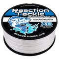 Reaction Tackle X8 Braided Fishing Line - NO FADE White 8 Strand