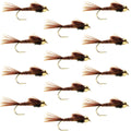 Barbless Bead Head Pheasant Tail Nymph Fly 1 Dozen Flies Hook Size 10