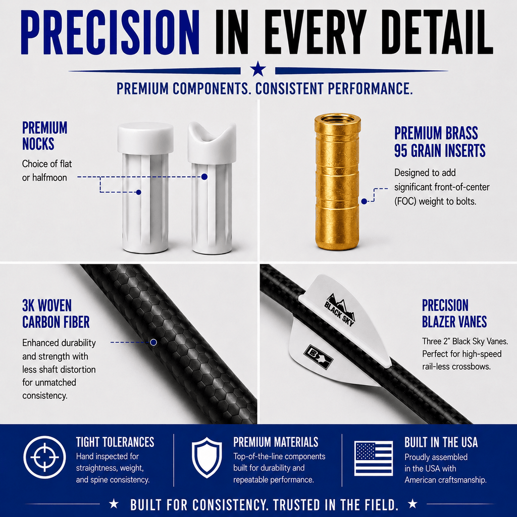 TOTA | Fletched Crossbow Bolts | The Bolt | Fletched 2" Vanes