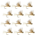 Tan X Caddis Emerging Caddis Adult Trout Dry Fly - 1 Dozen Flies Hook Size 16